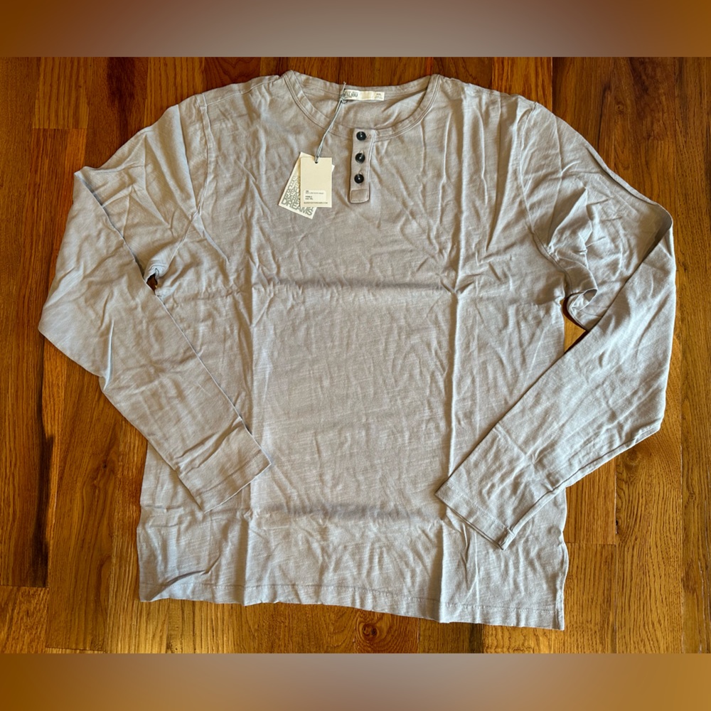 Barefoot Dreams Men’s Lightweight LS Henley Slate Color XXL NWT